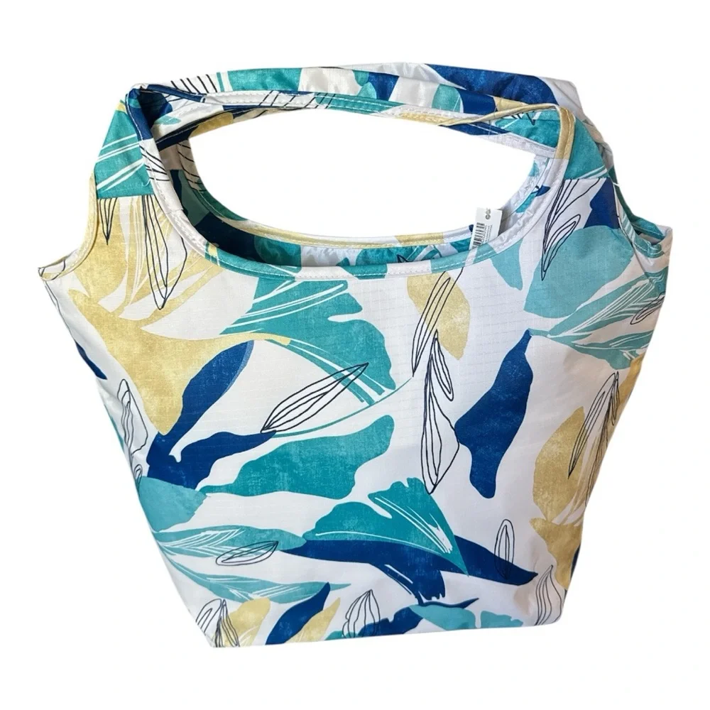 Chico’s Insulated Beach Tote Cooler New Aqua Coastal‎ Travel Bag NWT Ocean Pool